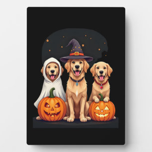 Golden Retriever Ghost Halloween Trick Or Treat Do Plaque
