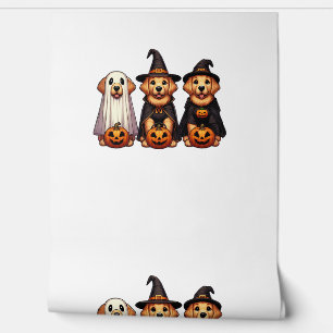 Golden Retriever Ghost Halloween Trick Or Treat Do Wallpaper
