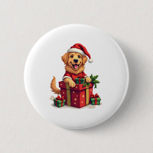 Golden Retriever Gift Wrap 6 Cm Round Badge