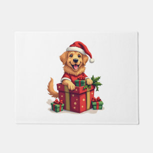 Golden Retriever Gift Wrap Doormat