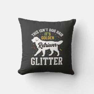 Golden Retriever Glitter Dog Hair Design Cushion