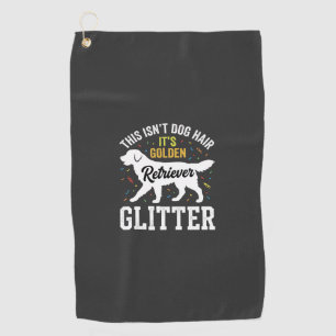 Golden Retriever Glitter Dog Hair Design Golf Towel