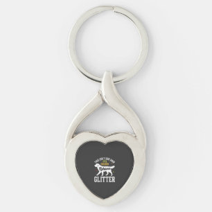 Golden Retriever Glitter Dog Hair Design Key Ring
