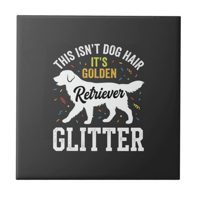 Golden Retriever Glitter Dog Hair Design Tile (Front)