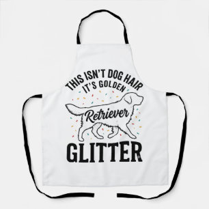 Golden Retriever Glitter Vintage Dog Hair Shirt_1 Apron