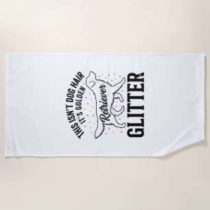 Golden Retriever Glitter Vintage Dog Hair Shirt_1 Beach Towel