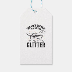 Golden Retriever Glitter Vintage Dog Hair Shirt_1 Gift Tags