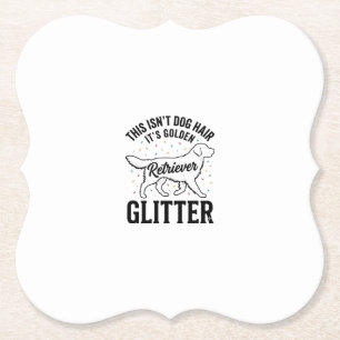 Golden Retriever Glitter Vintage Dog Hair Shirt_1 Paper Coaster