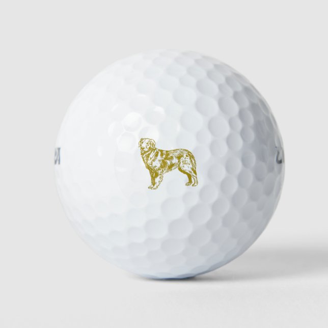 Golden Retriever - gold Golf Balls (Front)