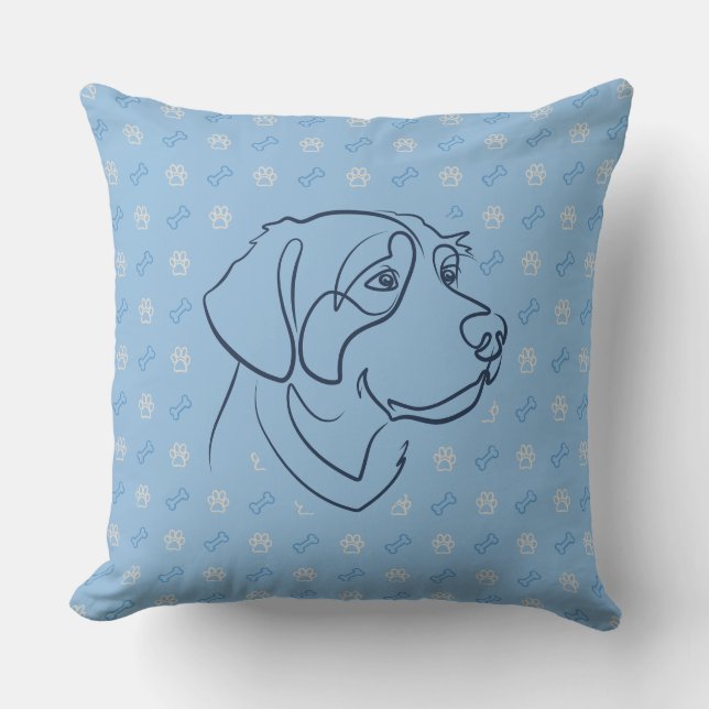 Golden Retriever Golden Pattern Cushion (Front)