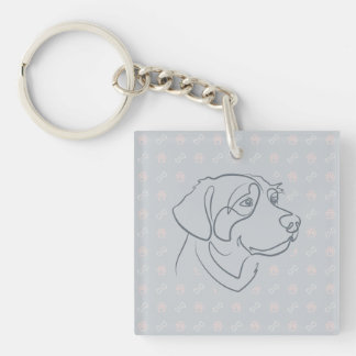 Golden Retriever Golden Pattern Key Ring