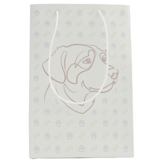 Golden Retriever Golden Pattern Medium Gift Bag