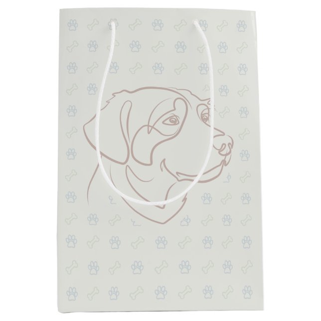 Golden Retriever Golden Pattern Medium Gift Bag (Front)