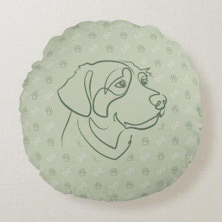 Golden Retriever Golden Pattern Round Cushion