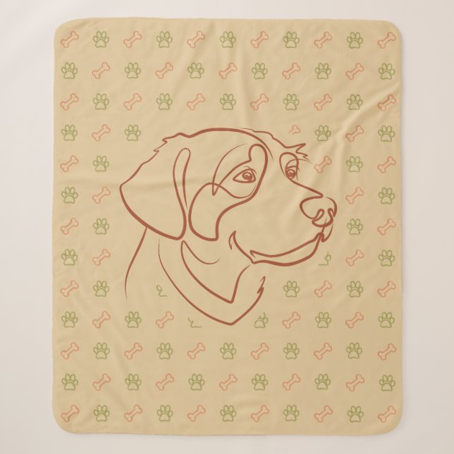 Golden Retriever Golden Pattern Sherpa Blanket (Front)