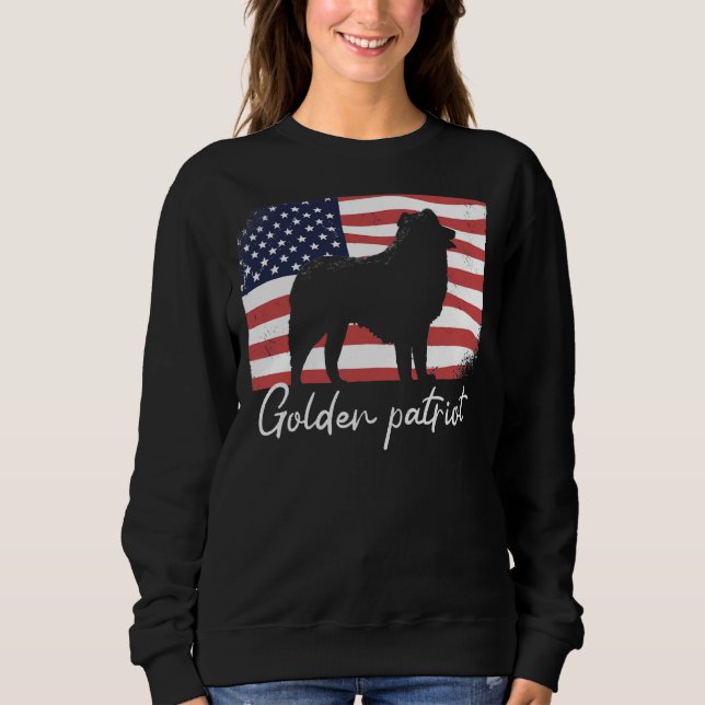 Golden Retriever Golden Retriever On Patriot Ameri Sweatshirt (Front)
