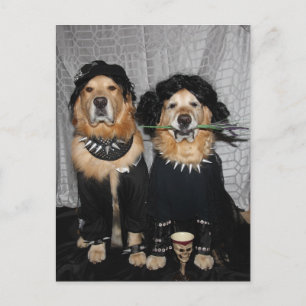 Golden Retriever Goth Style Postcard
