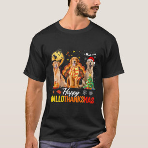 Golden Retriever Hallothanksmas Halloween Thanksgi T-Shirt