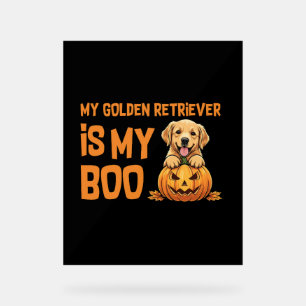 Golden Retriever Halloween Acrylic Sign