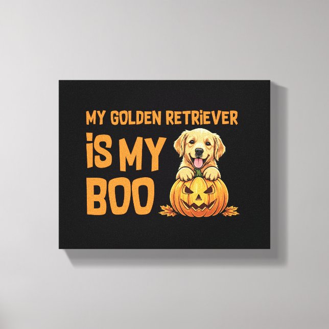 Golden Retriever Halloween Canvas Print (Front)