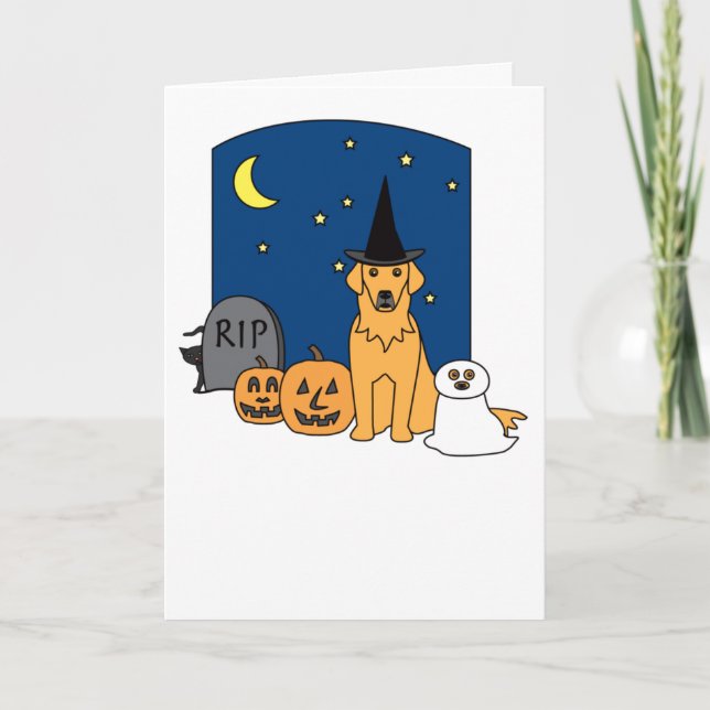 Golden Retriever Halloween Card (Front)