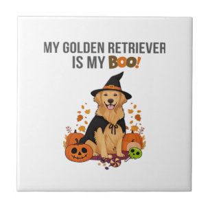 Golden Retriever Halloween Dog My Golden Retrieve Tile