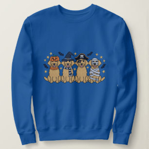 Golden Retriever Halloween Embroidery Four Cute Sweatshirt