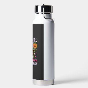 Golden Retriever Halloween Girl Pumpkin Dog Design Water Bottle