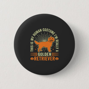 Golden Retriever Halloween Human Costume Vintage D 6 Cm Round Badge