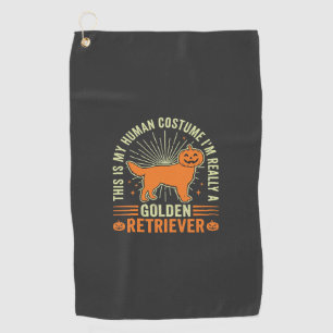 Golden Retriever Halloween Human Costume Vintage D Golf Towel