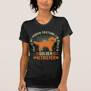 Golden Retriever Halloween Human Costume Vintage D T-Shirt