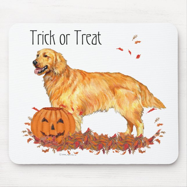 Golden Retriever Halloween Mouse Pad (Front)