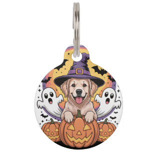 Golden Retriever Halloween Pet Tag