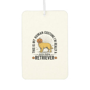 Golden Retriever Halloween Pumpkin Costume Design_ Car Air Freshener