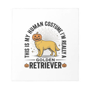 Golden Retriever Halloween Pumpkin Costume Design_ Notepad