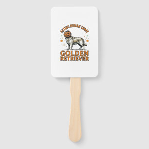 Golden Retriever Halloween Pumpkin Dog Costume Shi Hand Fan