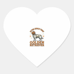 Golden Retriever Halloween Pumpkin Dog Costume Shi Heart Sticker