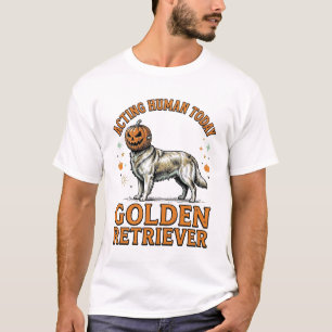 Golden Retriever Halloween Pumpkin Dog Costume Shi T-Shirt