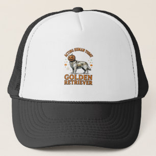 Golden Retriever Halloween Pumpkin Dog Costume Shi Trucker Hat