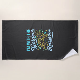 Golden Retriever Halloween Skull Pattern Dog Lover Beach Towel