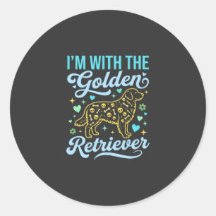 Golden Retriever Halloween Skull Pattern Dog Lover Classic Round Sticker