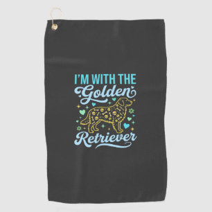 Golden Retriever Halloween Skull Pattern Dog Lover Golf Towel