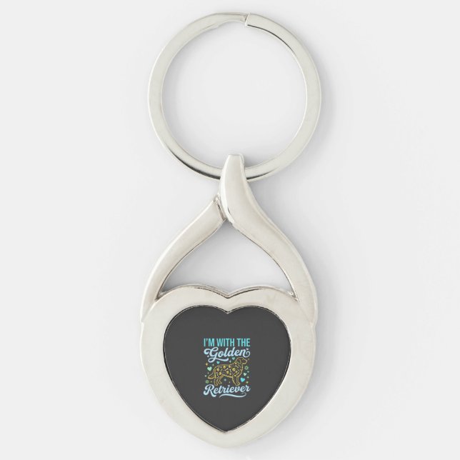 Golden Retriever Halloween Skull Pattern Dog Lover Key Ring (Front)