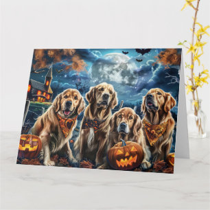Golden Retriever Halloween Spooky  Card