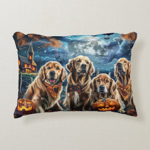 Golden Retriever Halloween Spooky  Decorative Cushion