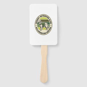Golden Retriever Halloween Vintage Costume Badge_1 Hand Fan