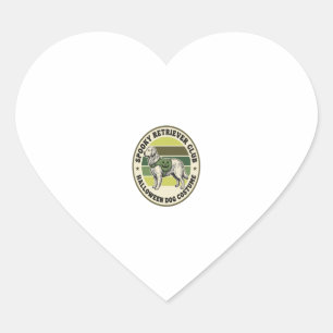 Golden Retriever Halloween Vintage Costume Badge_1 Heart Sticker
