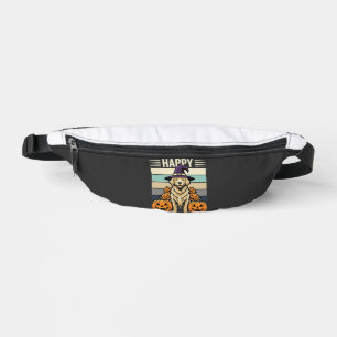 Golden Retriever Halloween Vintage Pumpkin Design Bum Bags
