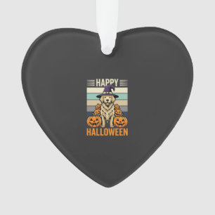 Golden Retriever Halloween Vintage Pumpkin Design Ornament
