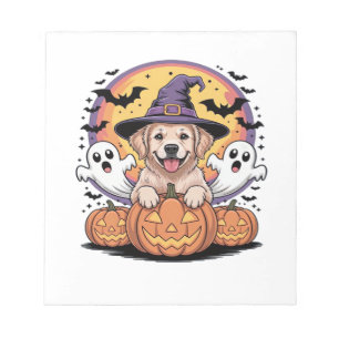 Golden Retriever Halloween Witch Dog Classic T-Shi Notepad
